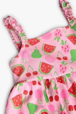 Abitino in maglia per neonata con stampa di frutta