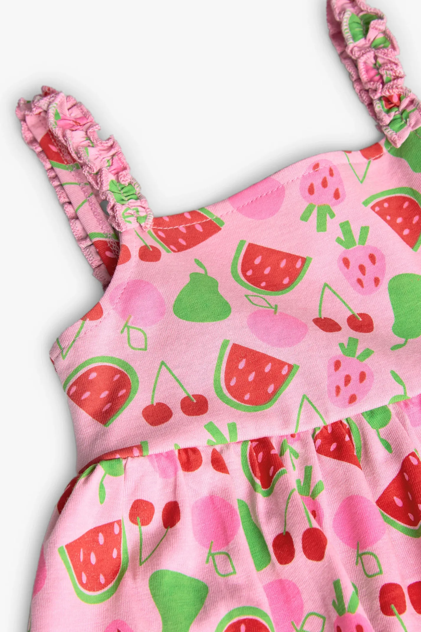 Abitino in maglia per neonata con stampa di frutta