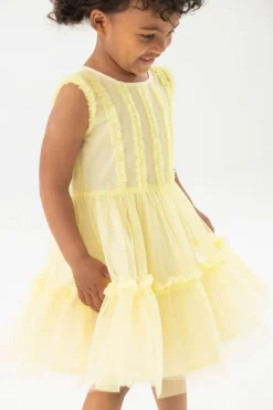 Abito di tulle per bambina in colore giallo
