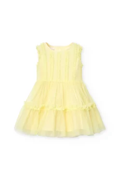 Abito di tulle per bambina in colore giallo
