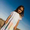 Abito in chiffon per bambina in colore bianco