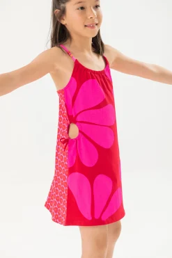 Abito in maglia per bambina di colore granato