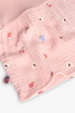 Abito in maglia per bambina in colore rosa con stampa floreale