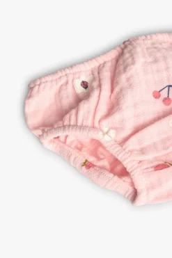 Abito in maglia per bambina in colore rosa con stampa floreale