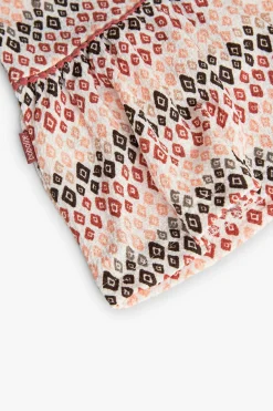 Abito in maglia per bebè bambina con stampa in color corallo e marrone