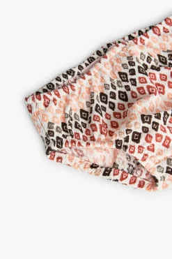 Abito in maglia per bebè bambina con stampa in color corallo e marrone