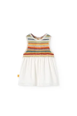 Abito in maglia per neonata di colore bianco