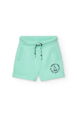 Bermuda a maglia per bambino in colore verde