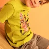 Bermuda basic in maglia per bambino in colore marrone.