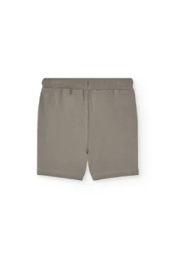 Bermuda basic in maglia per bambino in colore marrone.