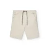 Bermuda di gabardina elasticizzata per bambino di colore beige