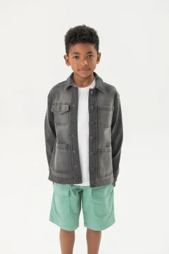 Bermuda di gabardina per bambino in colore verde