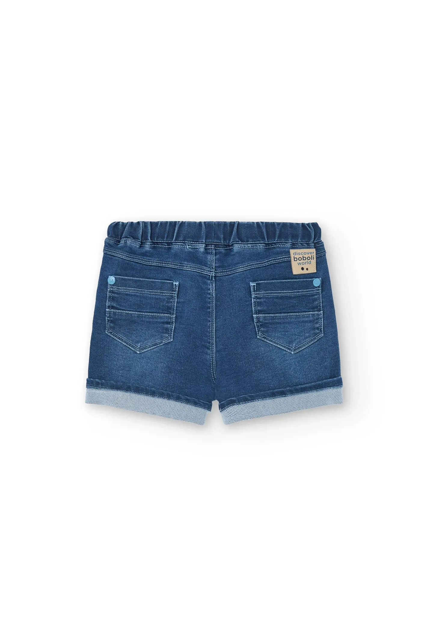 Bermuda di jeans in maglia per bambino in colore blu