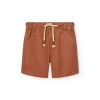 Bermuda di lino per bambino colore marrone