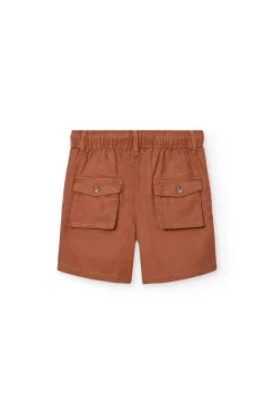 Bermuda di lino per bambino colore marrone
