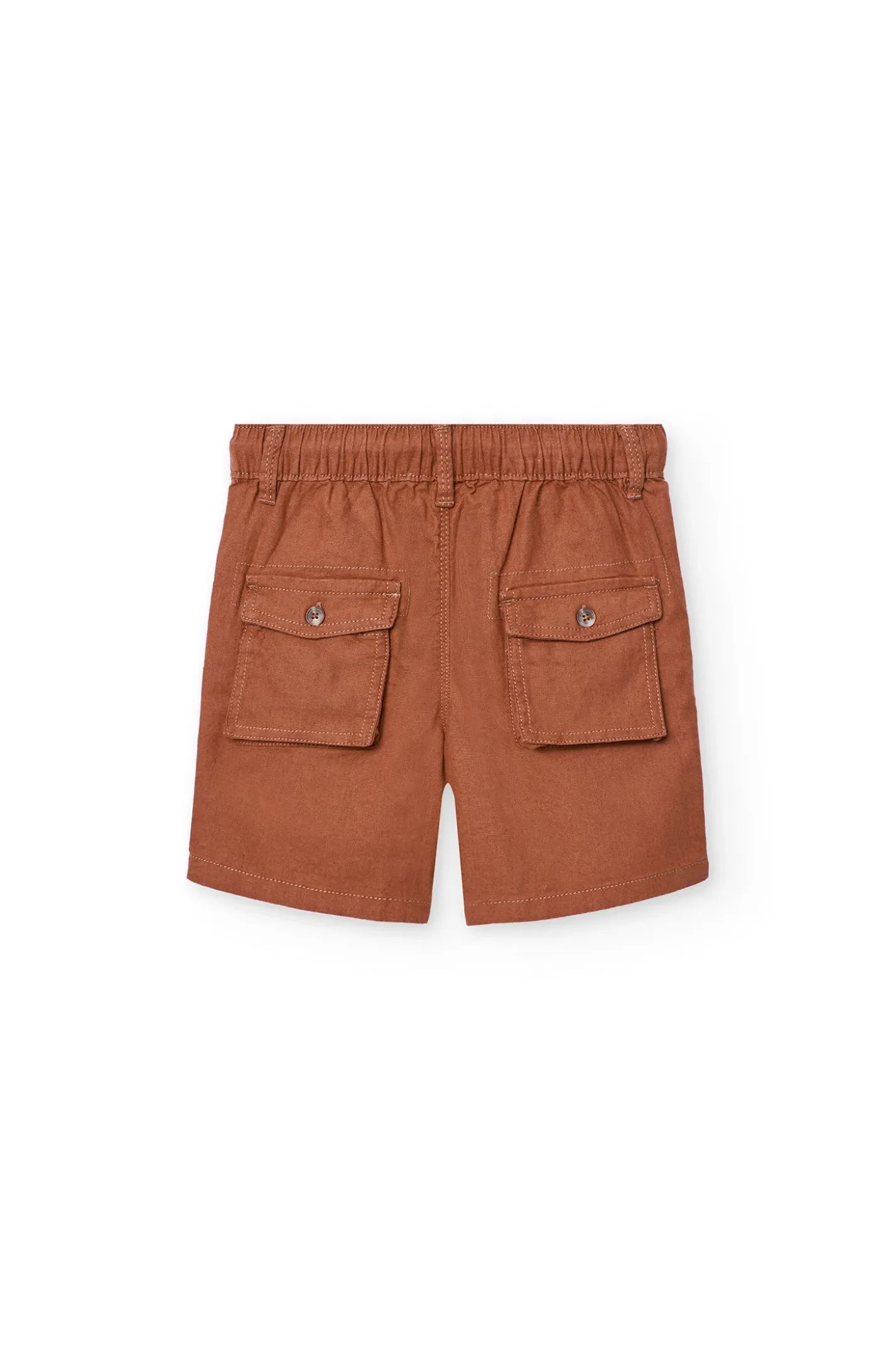 Bermuda di lino per bambino colore marrone