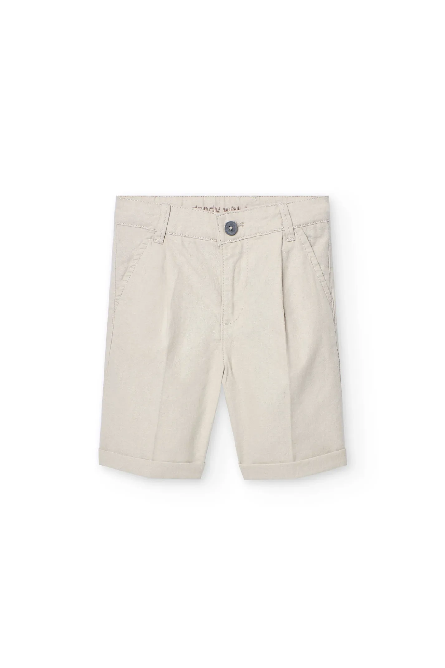 Bermuda di lino per bambino in colore beige