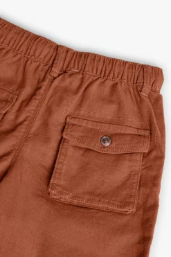 Bermuda di lino per bambino colore marrone