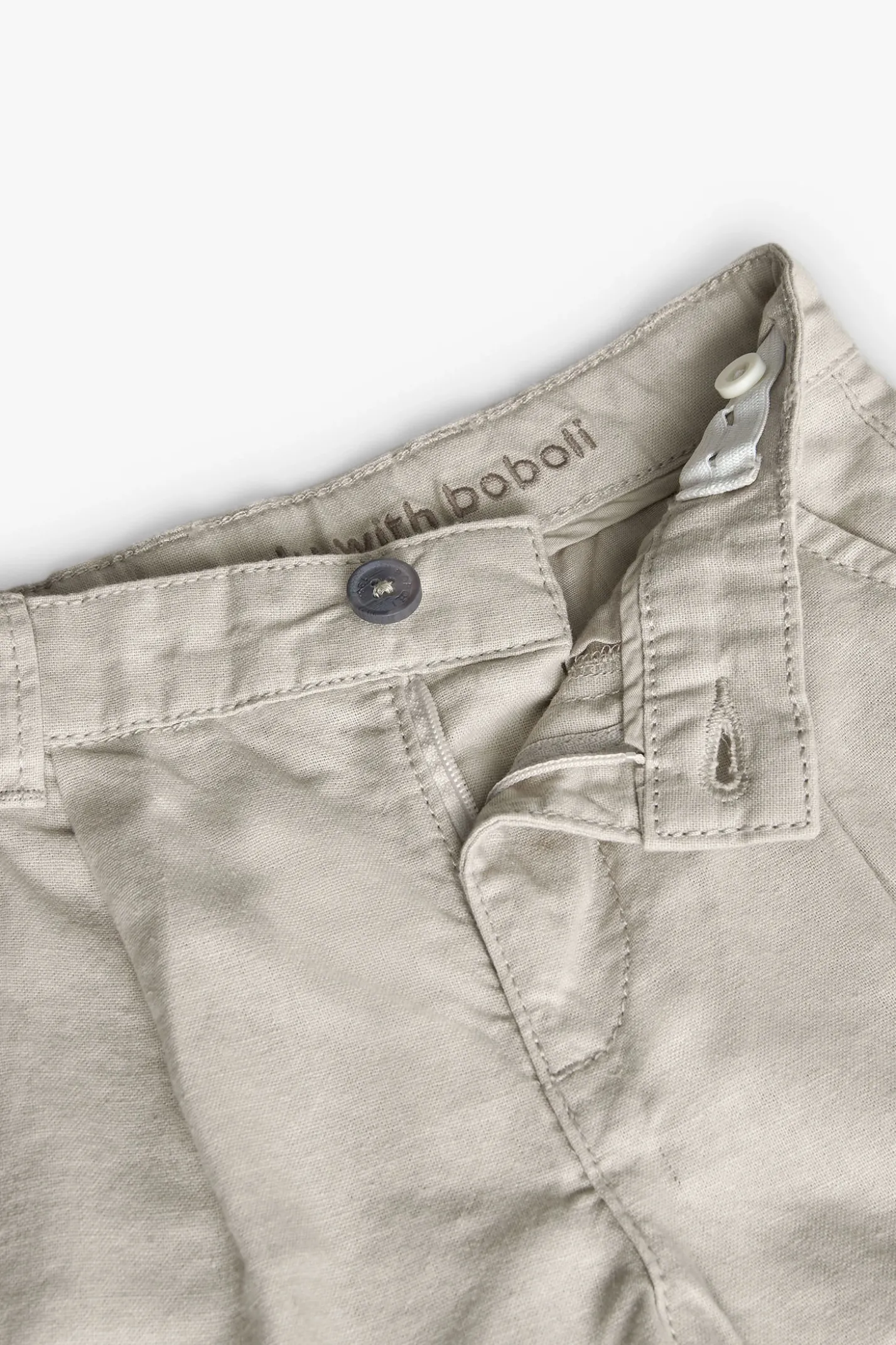 Bermuda di lino per bambino in colore beige