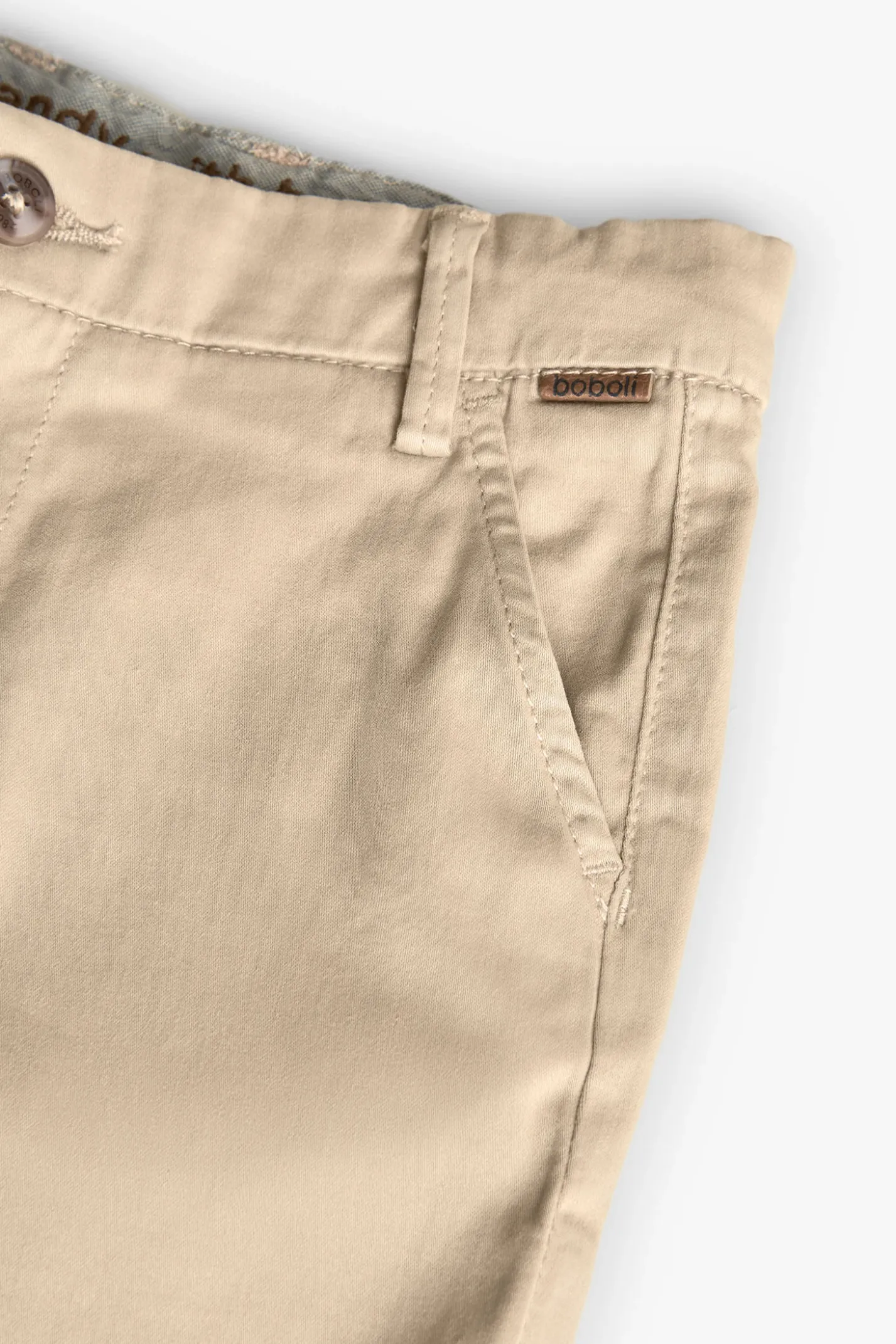 Bermuda di raso per bambino in colore beige