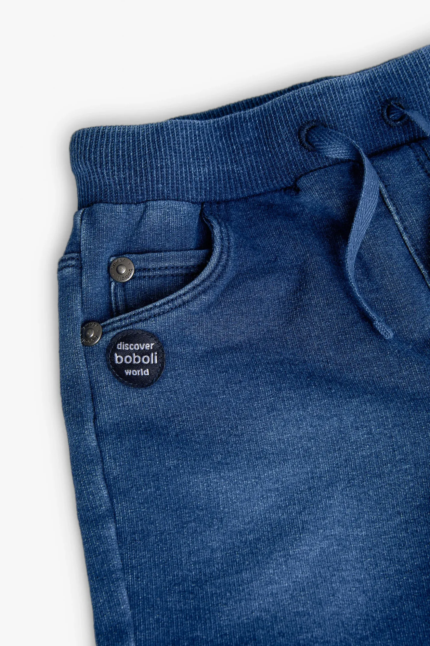 Bermuda felpa denim para bebé niño en azul