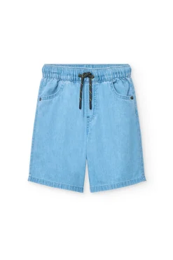 Bermuda in denim per bambino in colore bleach