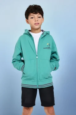 Bermuda in denim punto per bambino di colore grigio