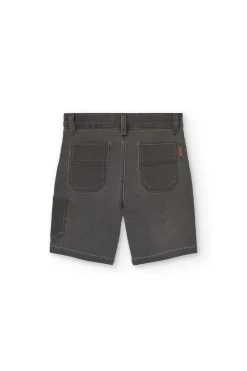 Bermuda in denim punto per bambino di colore grigio