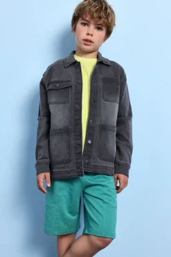 Bermuda in felpa per bambino di colore verde