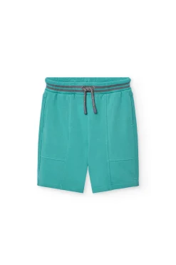 Bermuda in felpa per bambino di colore verde