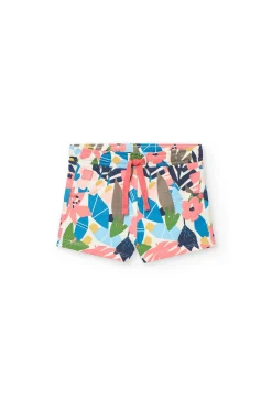 Bermuda in felpa per bambina con stampa