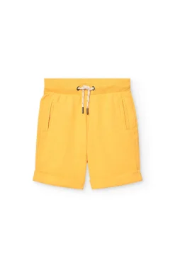 Bermuda in felpa per bambino di colore giallo