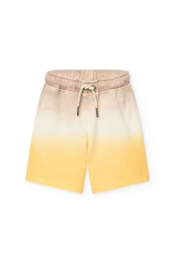 Bermuda in felpa per bambino in beige