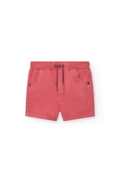 Bermuda in gabardina elasticizzata per neonato in colore granata