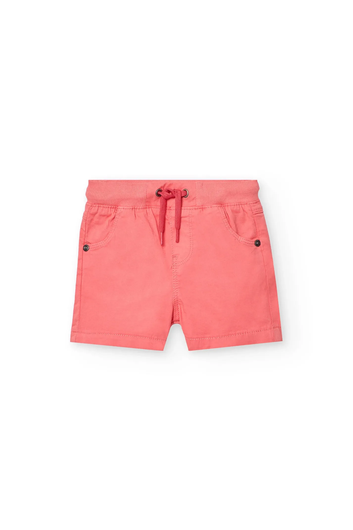 Bermuda in gabardina elasticizzata per neonato in rosso