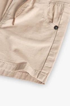 Bermuda in gabardina elasticizzata per neonato di colore beige