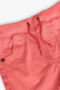 Bermuda in gabardina elasticizzata per neonato in rosso