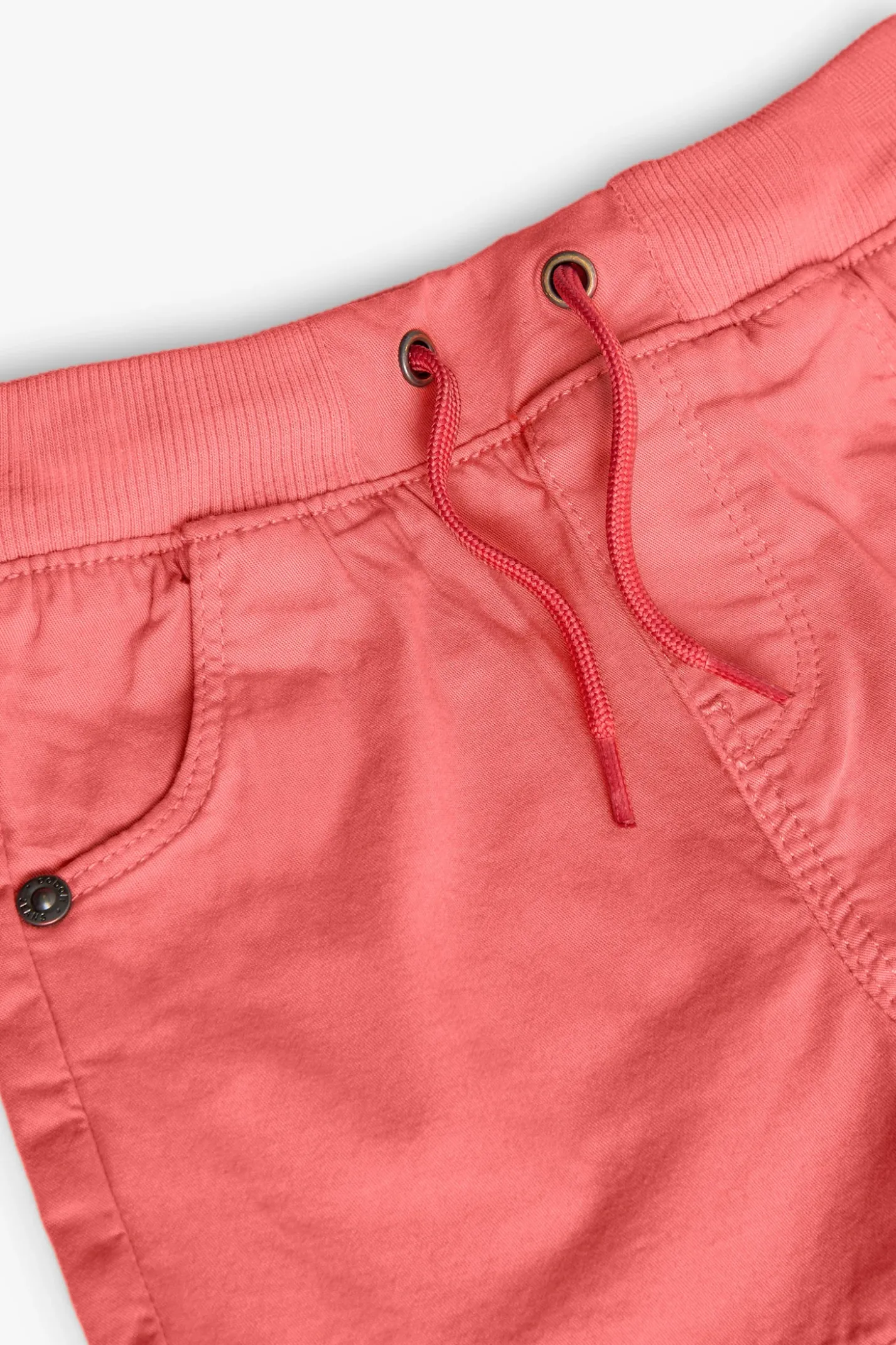 Bermuda in gabardina elasticizzata per neonato in rosso