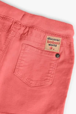 Bermuda in gabardina elasticizzata per neonato in rosso