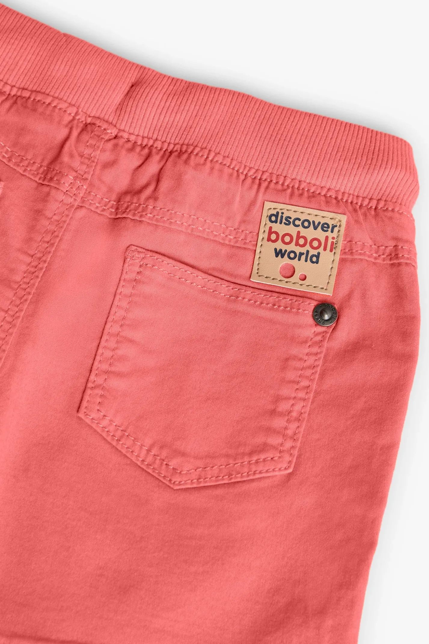 Bermuda in gabardina elasticizzata per neonato in rosso