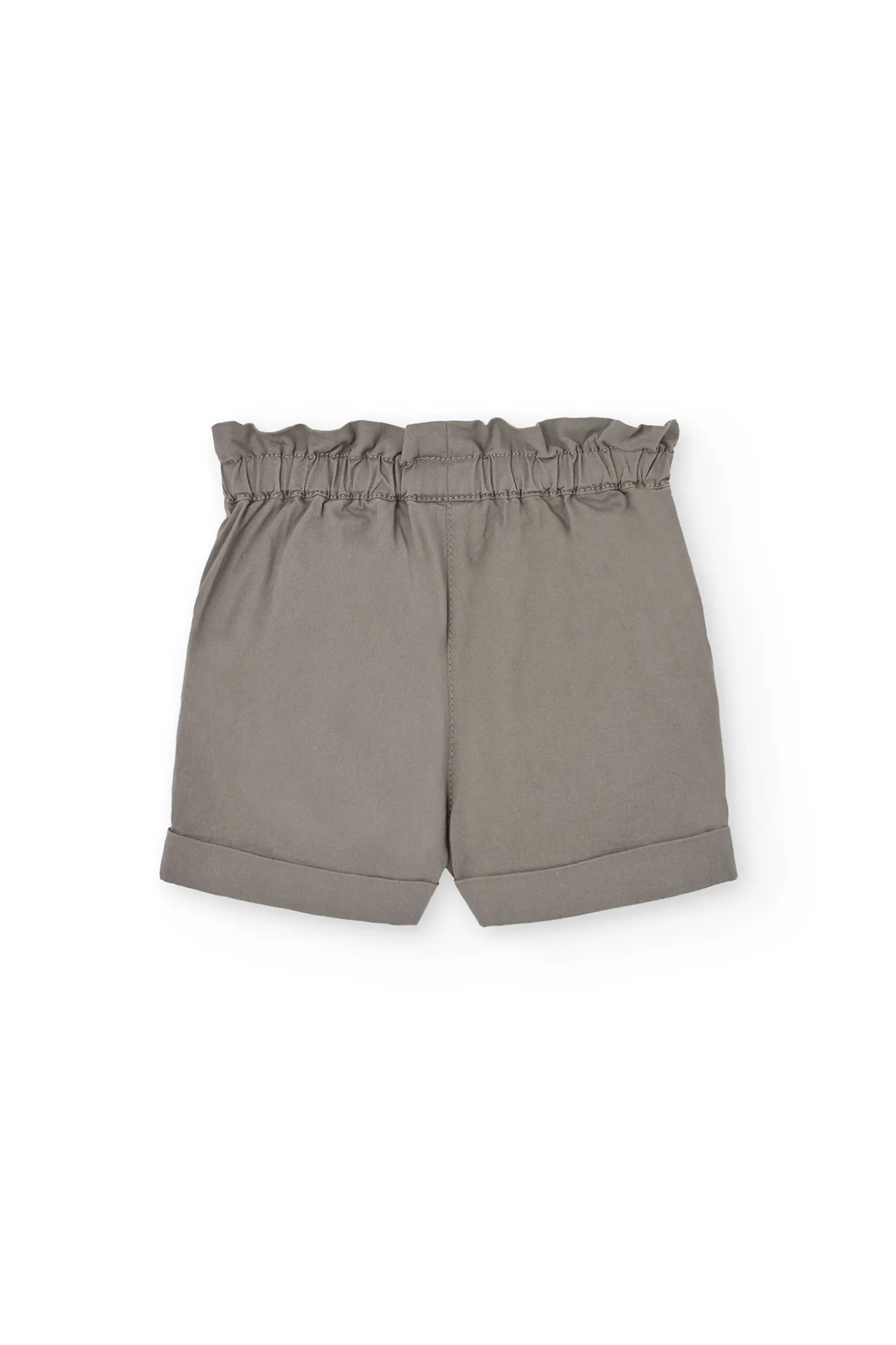 Bermuda in gabardina per bambina in colore marrone