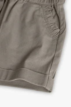 Bermuda in gabardina per bambina in colore marrone