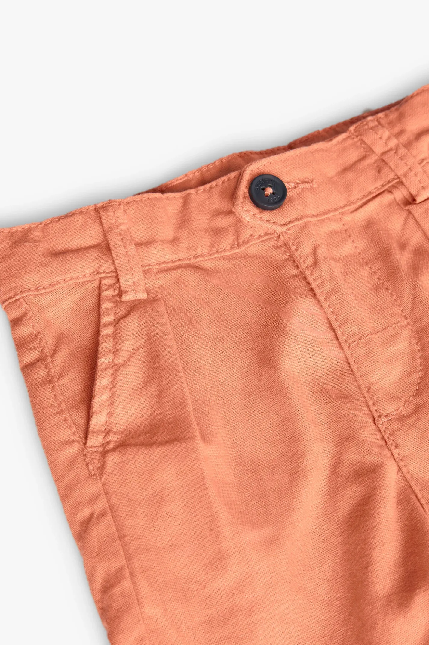 Bermuda in lino per bambino colore corallo