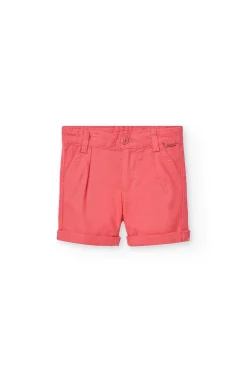 Bermuda in lino per neonato di colore rosso