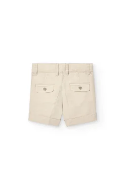 Bermuda in lino per neonato di colore beige