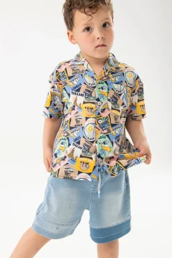 Bermuda in maglia per bambino in colore bleach