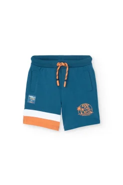 Bermuda in maglia per neonato di colore blu