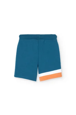 Bermuda in maglia per neonato di colore blu