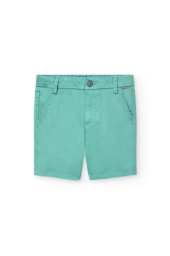 Bermuda in raso per bambino di colore verde