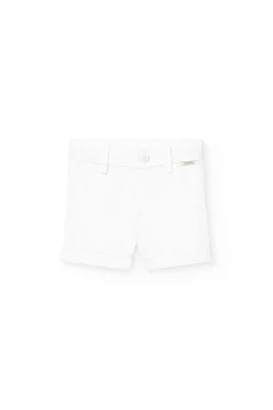 Bermuda in raso per bambino in colore bianco
